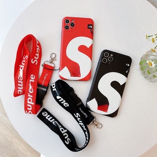Ốp Điện Thoại Chống Rơi In Logo Supreme Có Dây Đeo Cho Iphone 12 Mini 11 13 Pro Max Iphone Xr 7p 8plus Se2