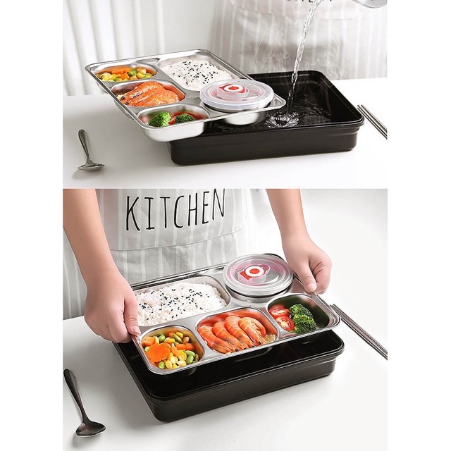 HỘP CƠM INOX GIỮ NHIỆT CAO CẤP 5 NGĂN LUNCH BOX CÓ NẮP _ GIÁ TẠI KHO