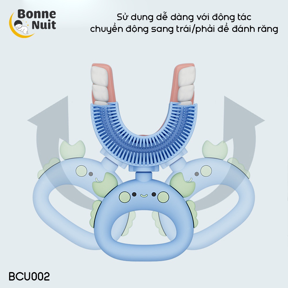 Bàn chải chữ U silicone cao cấp hình Cua &amp; Hổ cho bé
