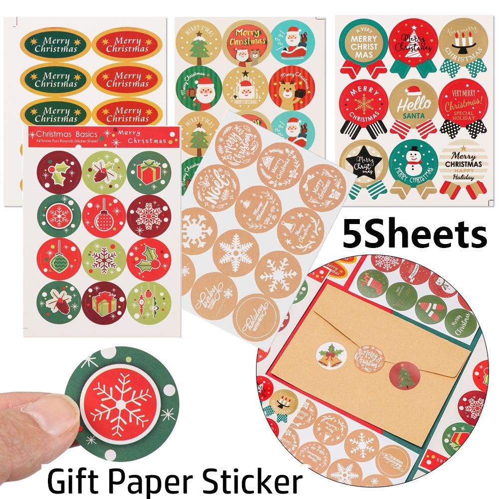 PISTA Set 5 Tờ Giấy Dán Trang Trí Giáng Sinh Đẹp Mắt