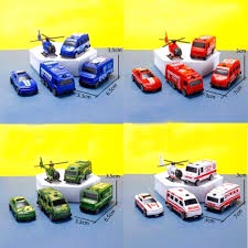 Mô hình xe cứu hỏa, xe cứu thương trang trí bánh kem, trang trí bánh sinh nhật