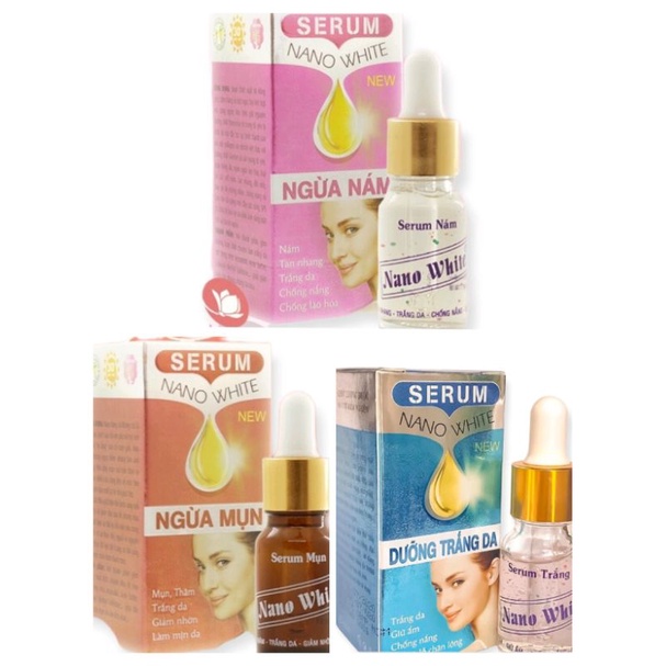 Serum Nano White Dưỡng Trắng Da Ngăn Ngừa Nám Mụn 10ml 20ml