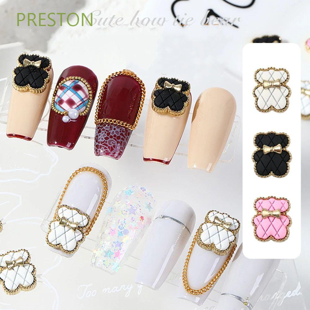 [Hàng mới về] Đồ trang trí móng tay hình gấu 3D bằng hợp kim xinh xắn
