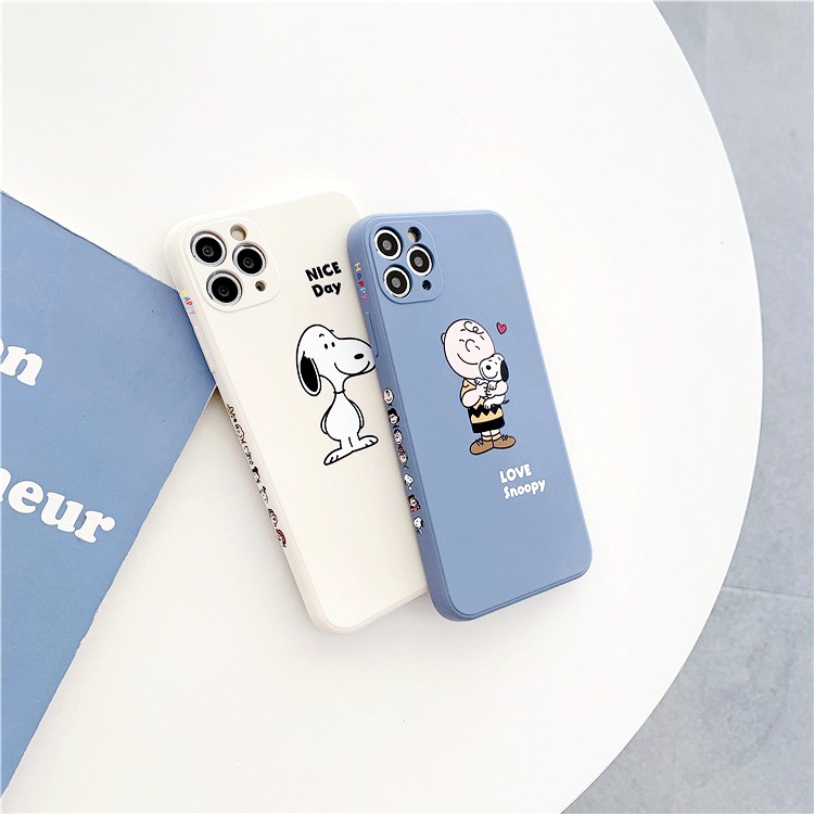 Ốp lưng iphone Love Snoopy cạnh vuông in hình viền 5/5s/6/6plus/6s/6splus/7/7plus/8/8plus/x/xs/11/12/pro/max/plus/promax