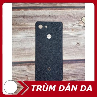 Miếng dán da Google pixel 3 - Da vân hạt to màu đen - D2