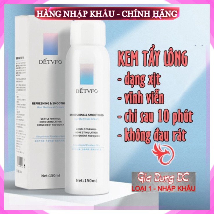 [FreeShip - LOẠI 1] Kem tẩy lông tay lông chân lông nách dạng chai xịt bọt dung tích 150ml lành tính không gây đau rát