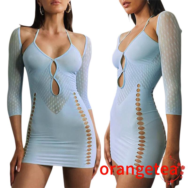 Đầm tay lửng 3/4 màu trơn thời trang cho nữ