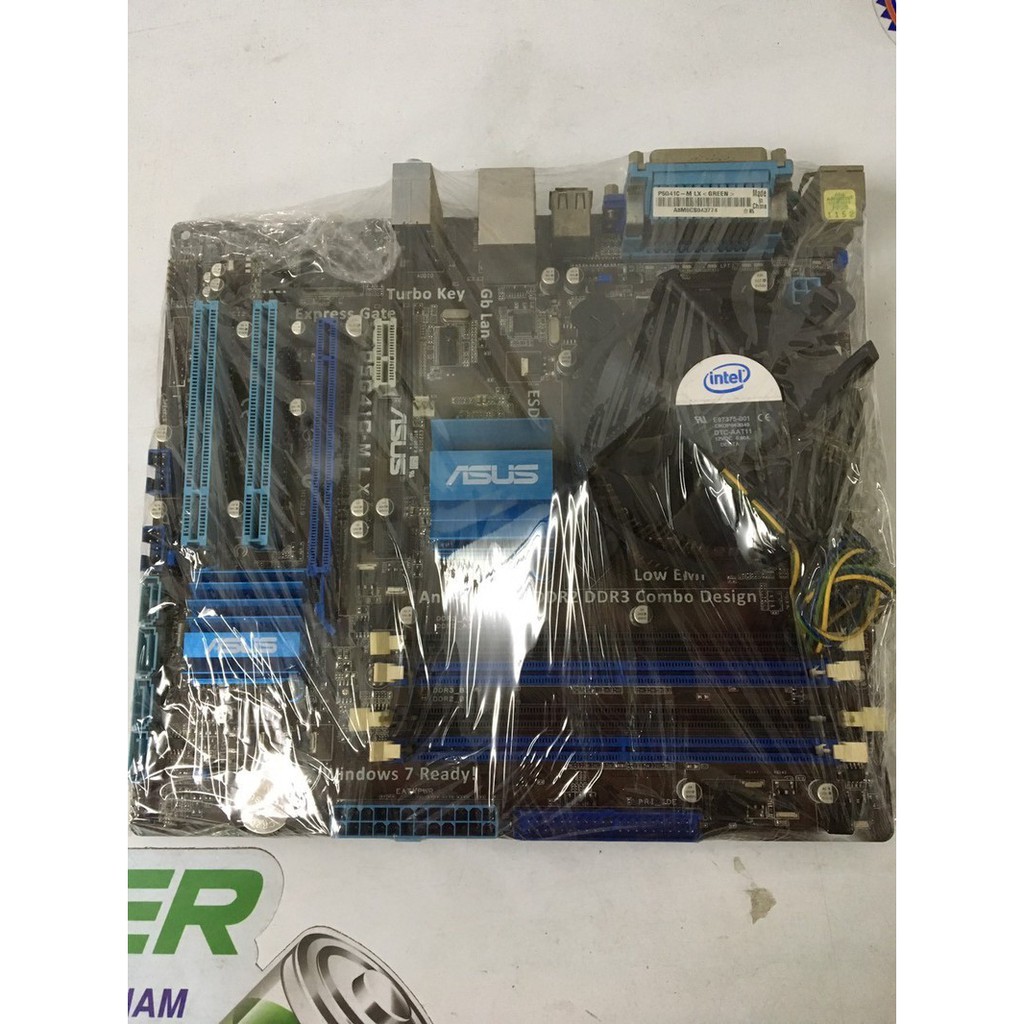 [Mã 1911ELSALE hoàn 7% đơn 300K] Combo main Asus G41 DDRIII socket 775 + 2Gb + E7500 + Quạt