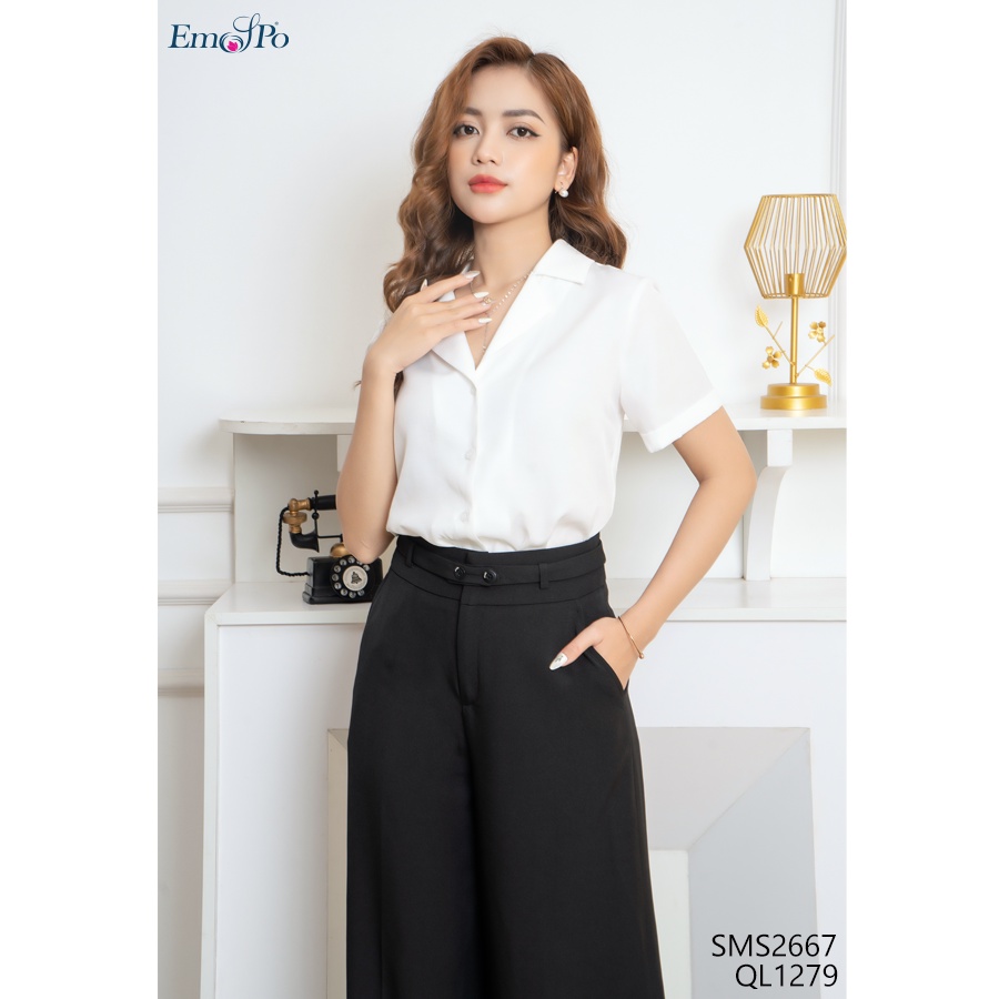 Áo sơ mi nữ ngắn tay cổ vest Emspo SMS2667