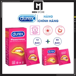 Bao cao su gai Durex Pleasuremax bộ 1 hộp 12 bao + 1 hộp 03 bao