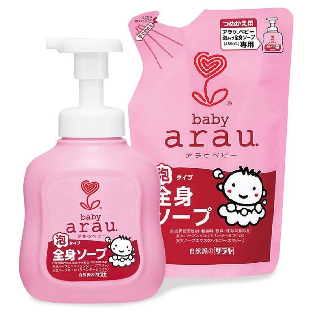 (Mua 1 tặng 1) Combo sữa tắm arau baby màu hồng cho bé