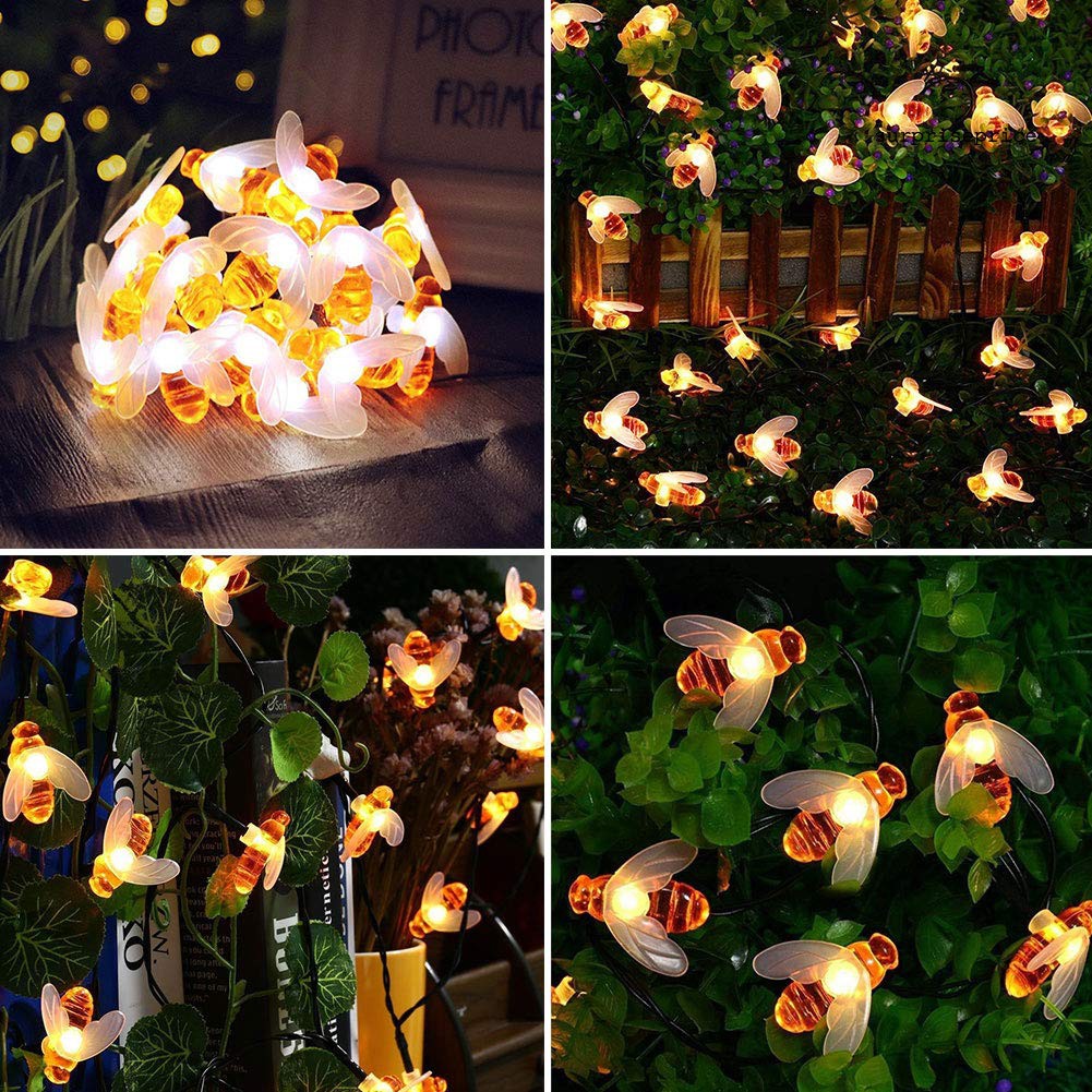 Bộ 50 Đèn Led Năng Lượng Mặt Trời Chống Thấm Nước Hình Chú Ong Trang Trí Sân Vườn