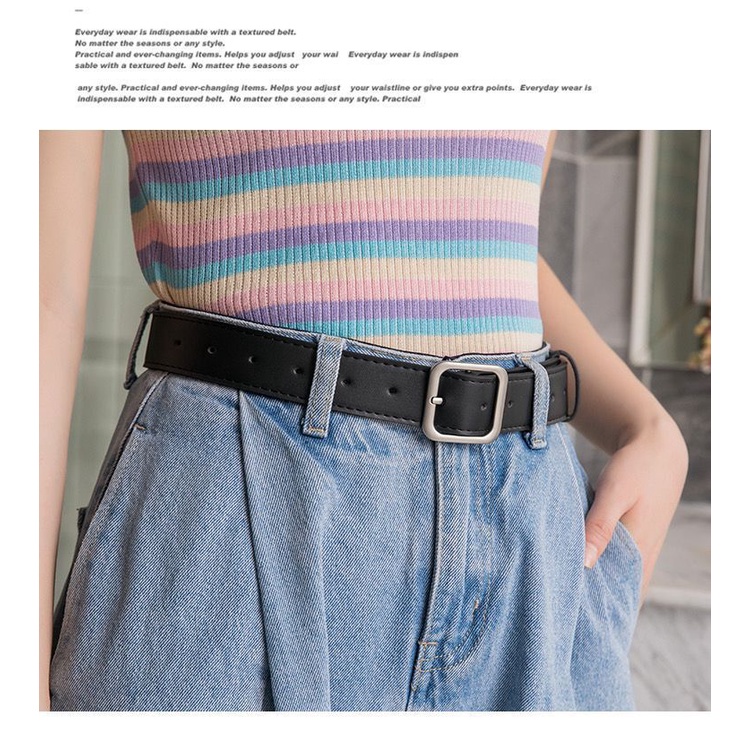 SmileFairyCC【COD &amp; Hàng Có Sẵn】Thắt Lưng Da PU Khóa Vuông Thời Trang 2022 Cho Nữ