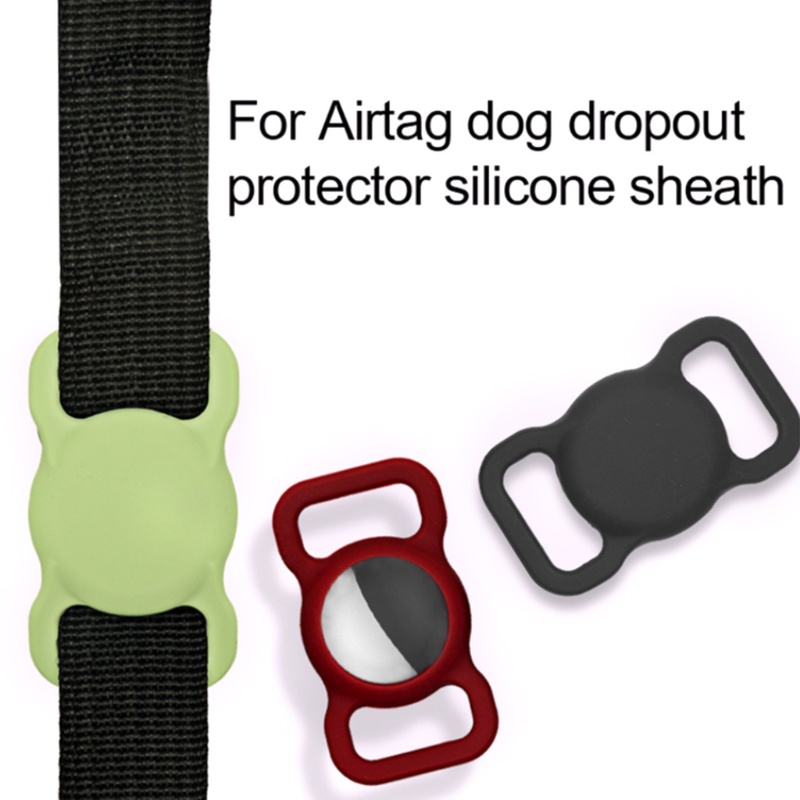 Vỏ bảo vệ Apple Airtag GPS bằng silicon phát sáng cho thú cưng có dây đeo cổ chống thất lạc