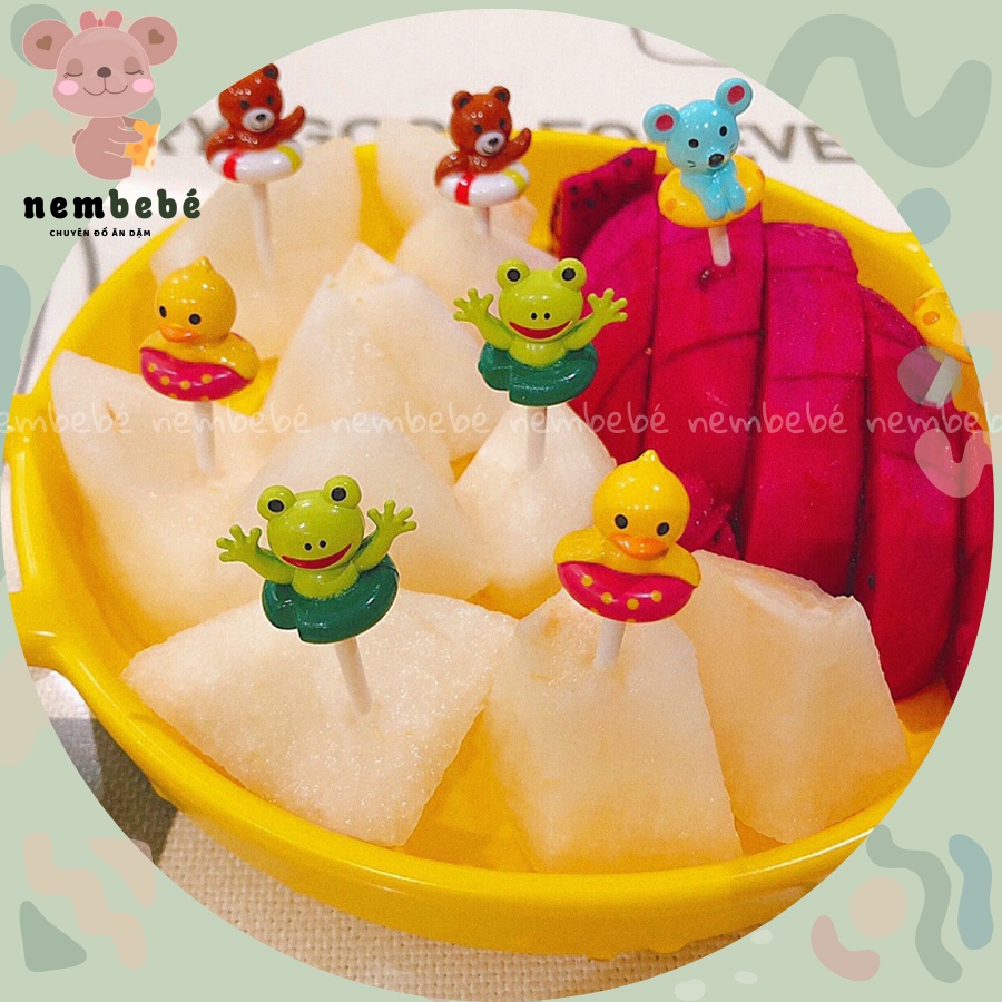 Ảnh Thật Set Dĩa Ăn Hoa Quả, Đồ Ăn Chất Liệu ABS Đẹp Mắt Cho Bé - NemBeBé