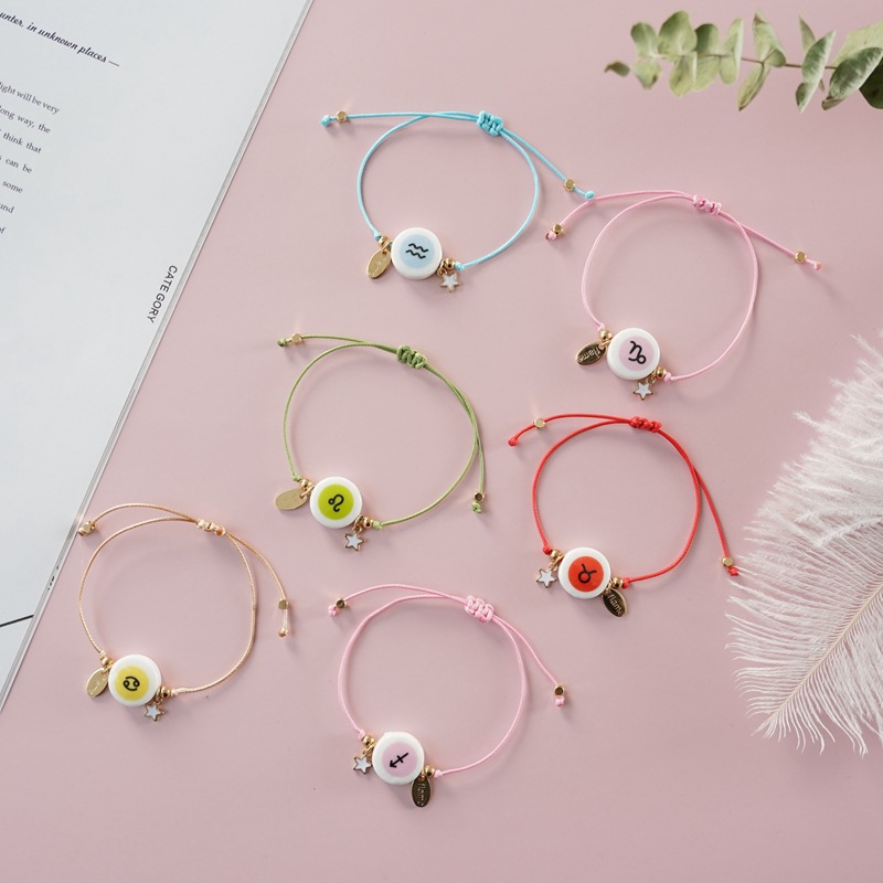 Vòng Đeo Tay Họa Tiết Cung Hoàng Đạo Phong Cách Hàn Quốc Thời Trang