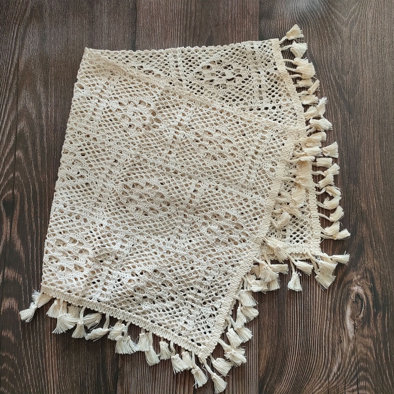 Chăn Quấn Chụp Ảnh Phối Tua Rua Phong Cách Vintage Cho Bé