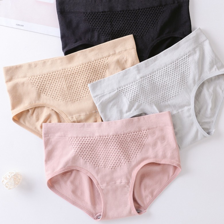 【Hàng sẵn sàng】Quần Lót Cotton Lưng Vừa Họa Tiết Tổ Ong 3D Không Đường May Thời Trang Nhật Bản Cho Nữ | BigBuy360 - bigbuy360.vn