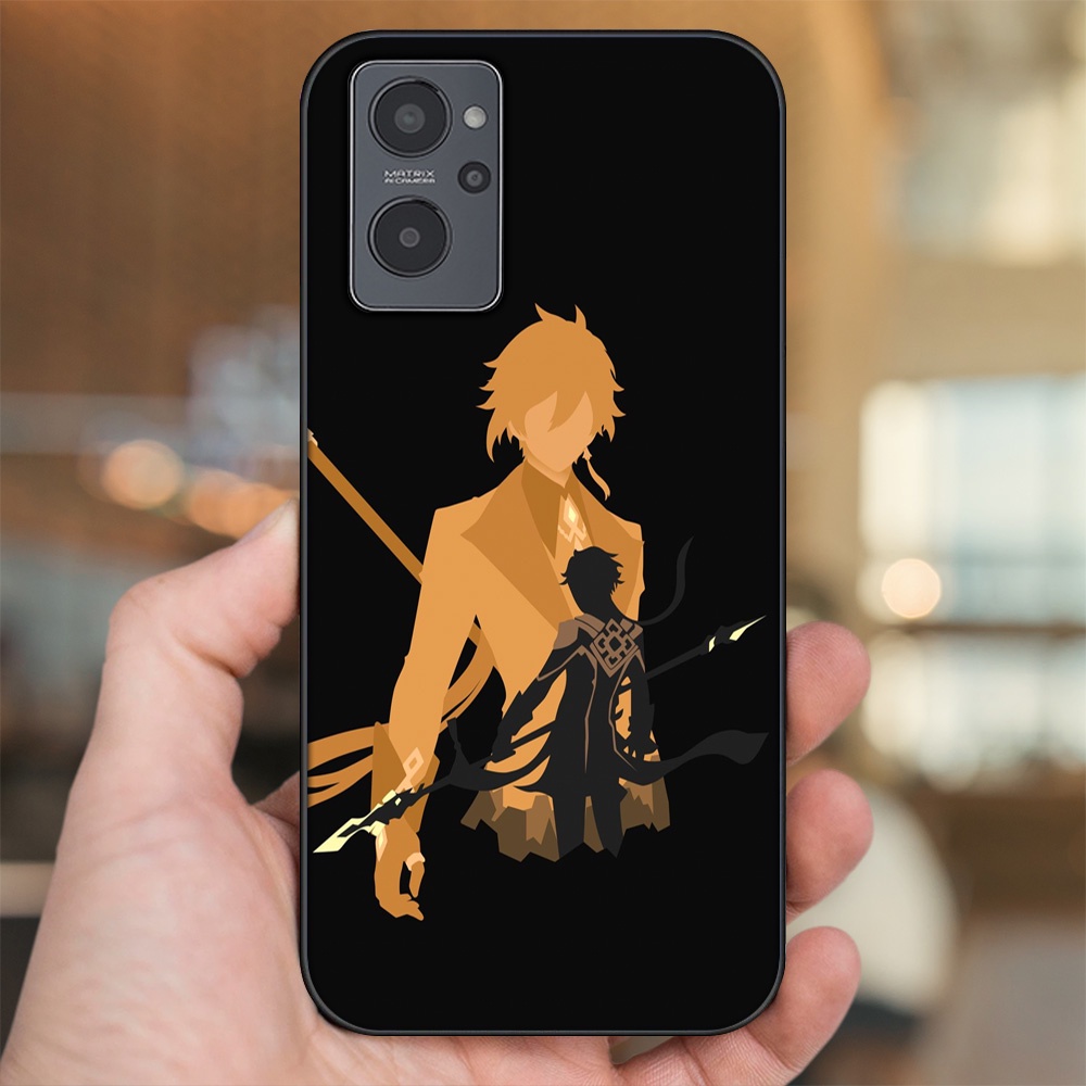 Ốp lưng Realme 9i viền đen in hình Zhongli Genshin Impact