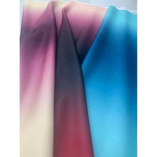 Vải xốp loang Ombre - vàng trắng