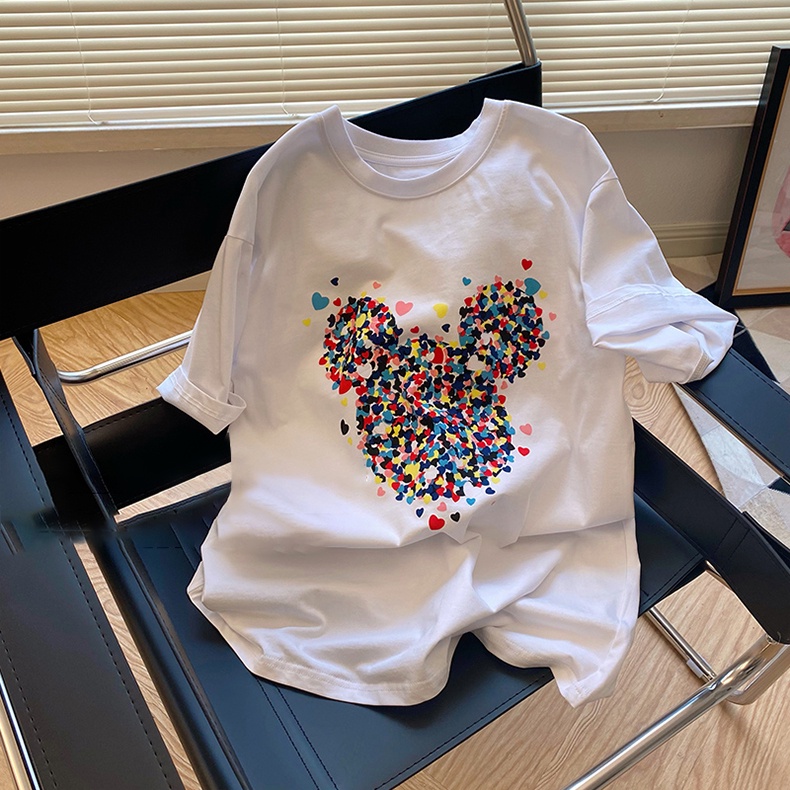 NRVP Áo thun tay ngắn cổ tròn thời trang mùa hè phong cách Hàn Quốc