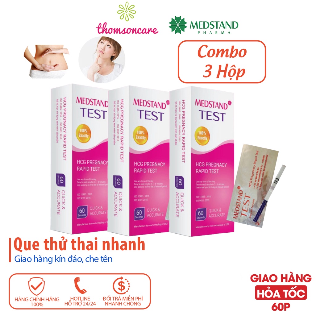 Que thử thai Test Medstand, giúp phát hiện có thai sớm test nhanh