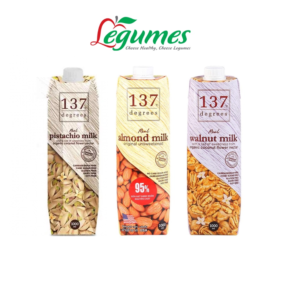 Sữa Hạt Nguyên Chất Không Đường 137 Degrees hộp 1L