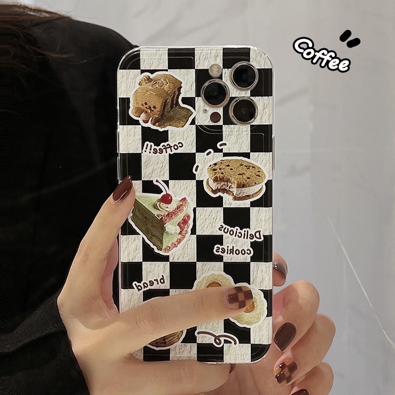 (SIÊU RẺ) Ốp lưng iphone kẻ caro đồ ăn 6/6plus/6s/6splus/7/7plus/8/8plus/x/xr/xs/11/12/13/pro/max/plus/promax