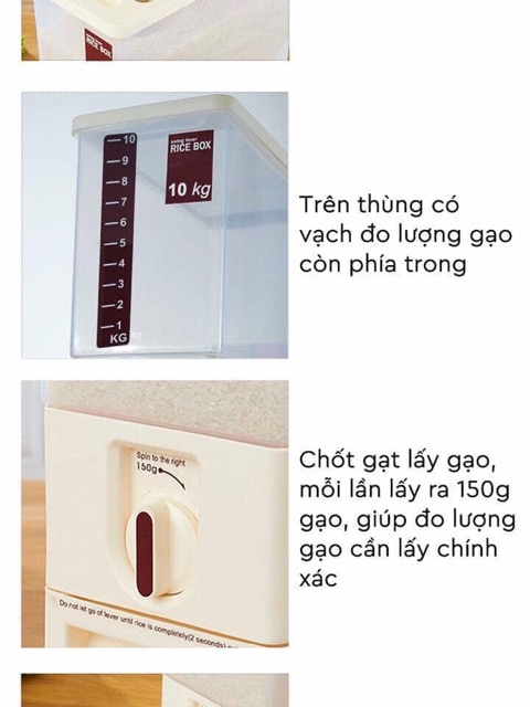 Thùng đựng gạo thông minh 10kg- 15kg