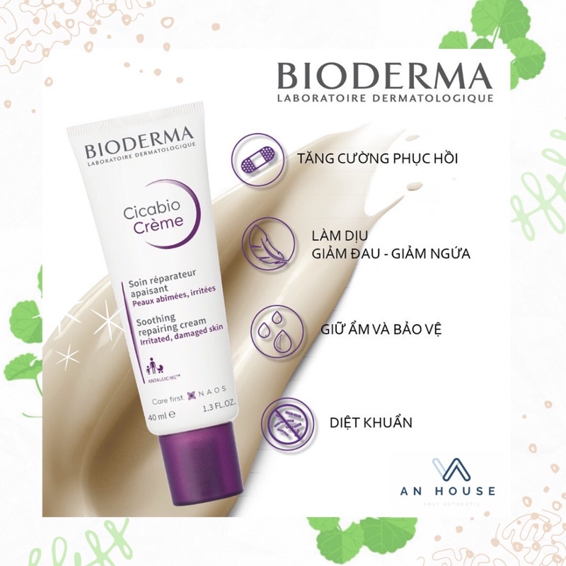 Kem dưỡng Bioderma Cicabio Creme phục hồi làm dịu da kích ứng 40ml