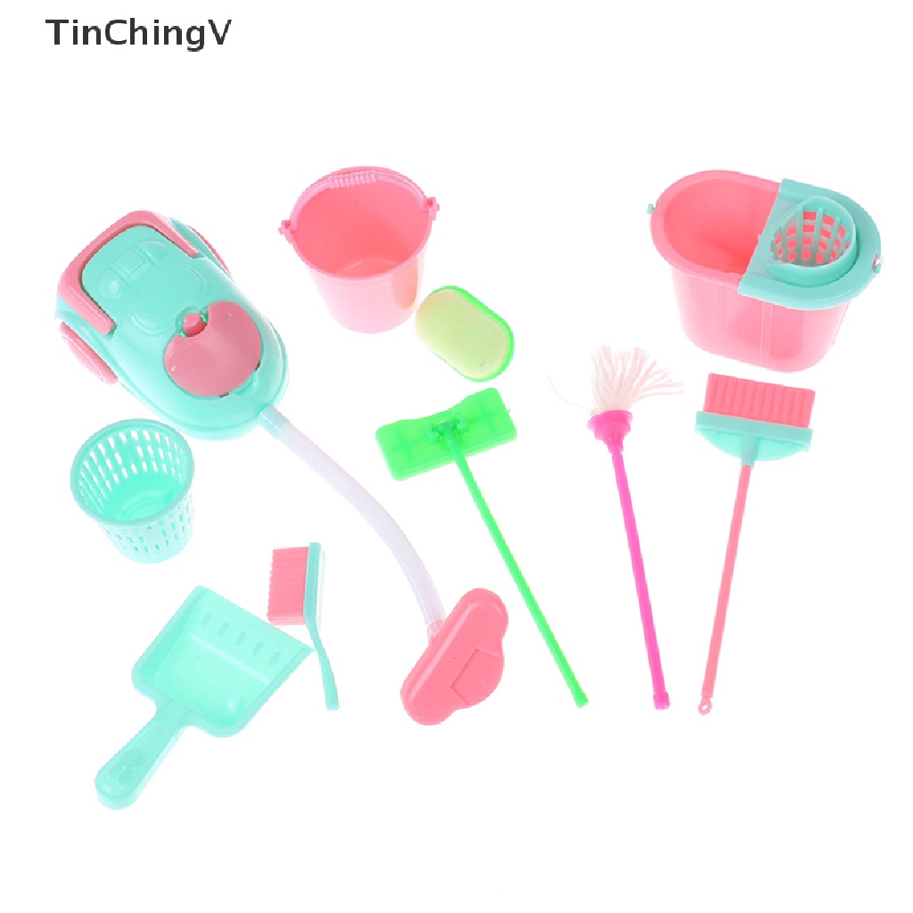 Bộ 10 Dụng Cụ Vệ Sinh Nội Thất Nhà Búp Bê