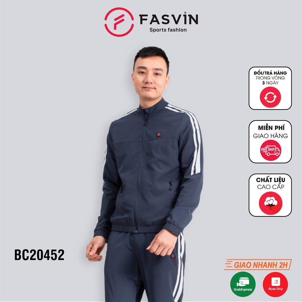 Bộ thể thao nam Fasvin BC20452.SG chất vải hai lớp mềm mại co giãn thoải mái