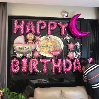 Combo bóng chữ+ 2 chibi + 2 rèm kim tuyến