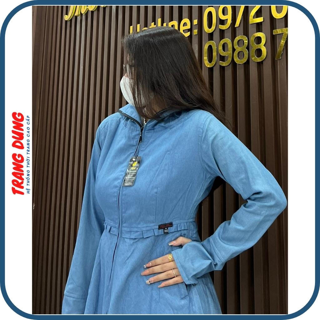 Áo chống nắng nữ toàn thân Trang Dung chất vải Bò Giấy 2 lớp cao cấp dáng váy xòe dài che kín chân thoáng mát, an toàn.