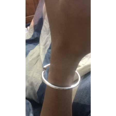 Vòng tay trơn cho nam (đk 6-6,5cm) cá tính basic bạc ta chuẩn NGỌC MẬU