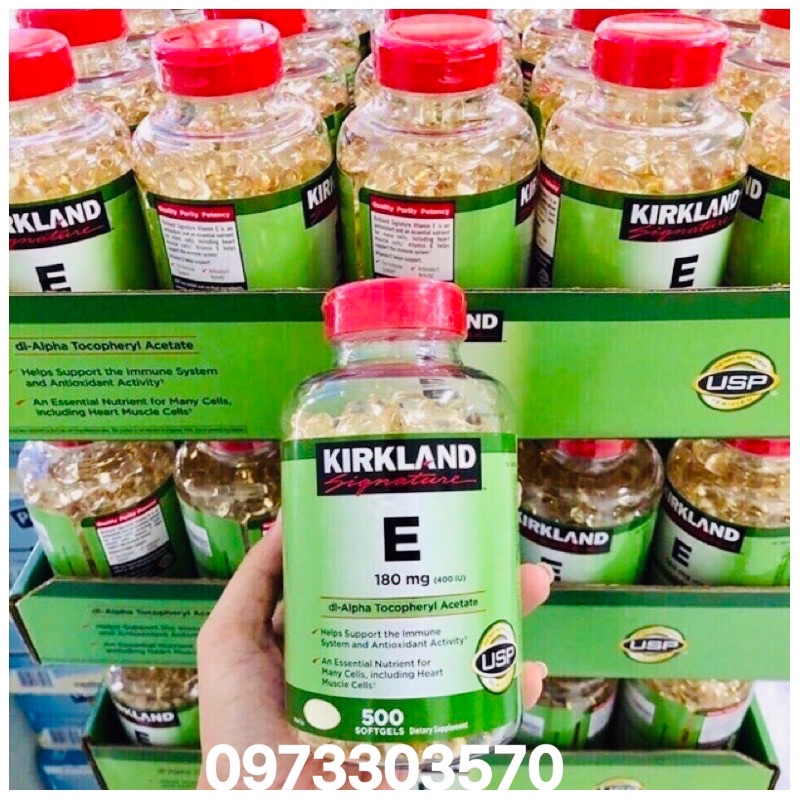 [Hàng Mỹ]10/2026 Vitamin E 180MG 400 IU) KIRKLAND 500VIÊN)