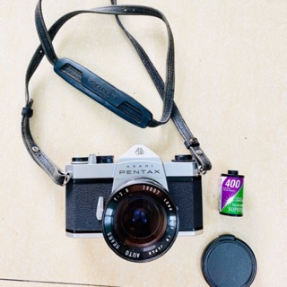 Máy ảnh film pentax sl + lens góc rộng sears 28mm f2.8 ngàm m42