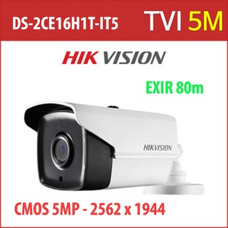 Camera thân trụ 5Mp HIKVISION DS-2CE16H1T-IT5 ( 2592H x 1944V / IR 80m) Chính hãng