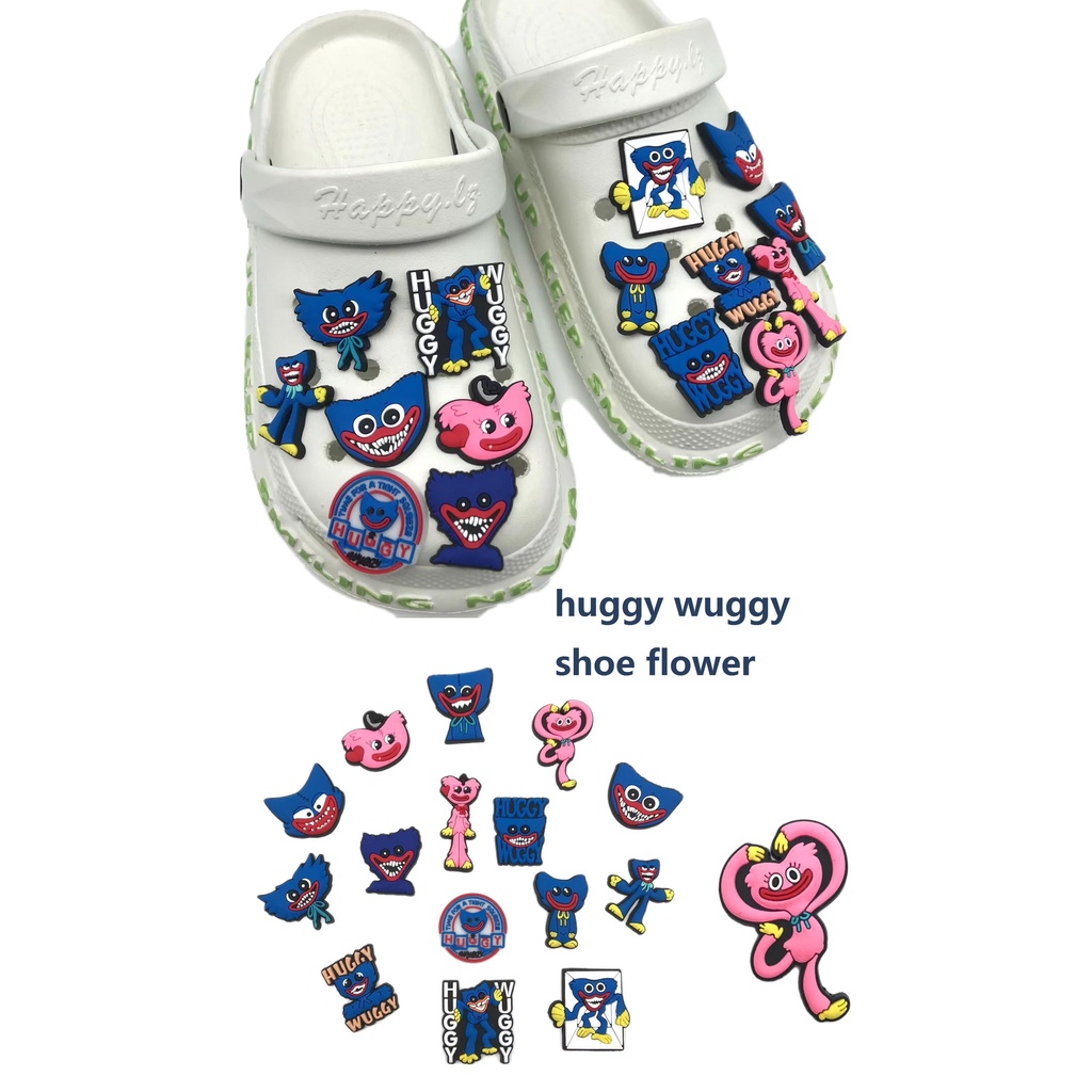 Set 15 Khóa Giày Đục Lỗ Hình Cá Sấu / Hoa Dễ Thương Có Thể Tháo Rời Trang Trí Giày