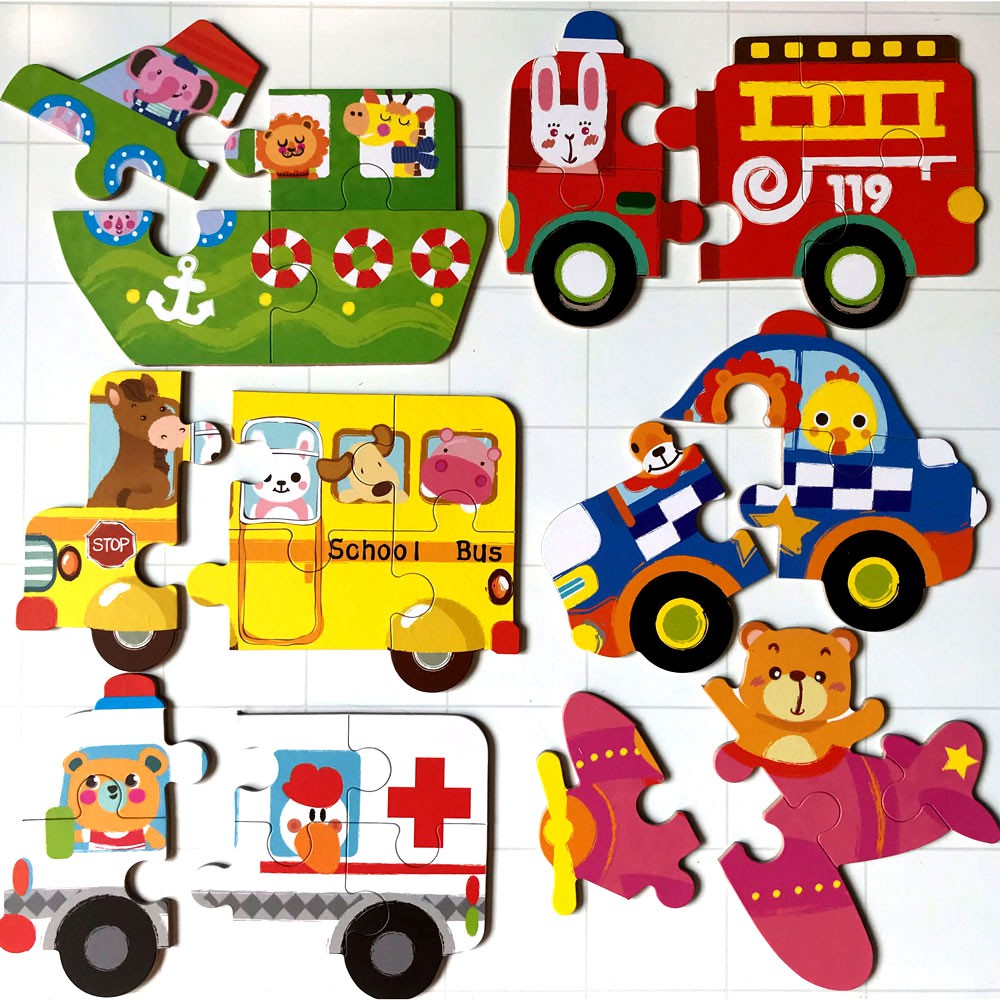 Bộ Xếp Hình 6 Hình Khởi Đầu My First Puzzle Hộp Sắt Cho Bé 2-5 Tuổi - Tranh Ghép 3D #CLXCB Woodentoys