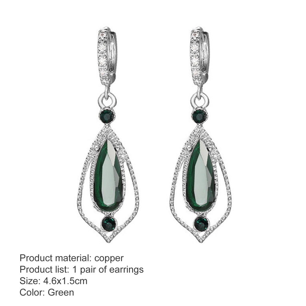 Bông Tai Hình Học Đính Đá Zircon Thời Trang Dự Tiệc