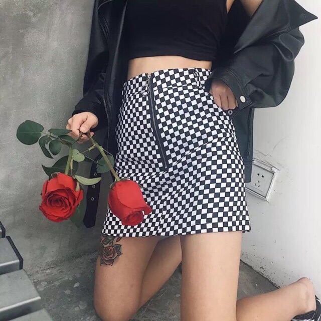 [CÓ SẴN] Chân váy kẻ ulzzang