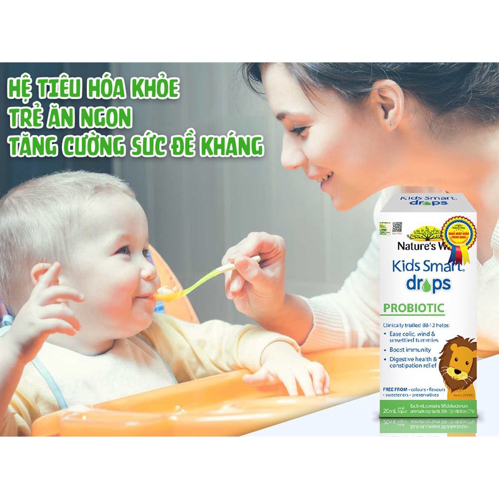 BỘ 3 NATURE'S WAY KIDS SMART DROPS BỔ SUNG DHA + PROBIOTIC + VD3 CHO TRẺ SƠ SINH VÀ TRẺ NHỎ