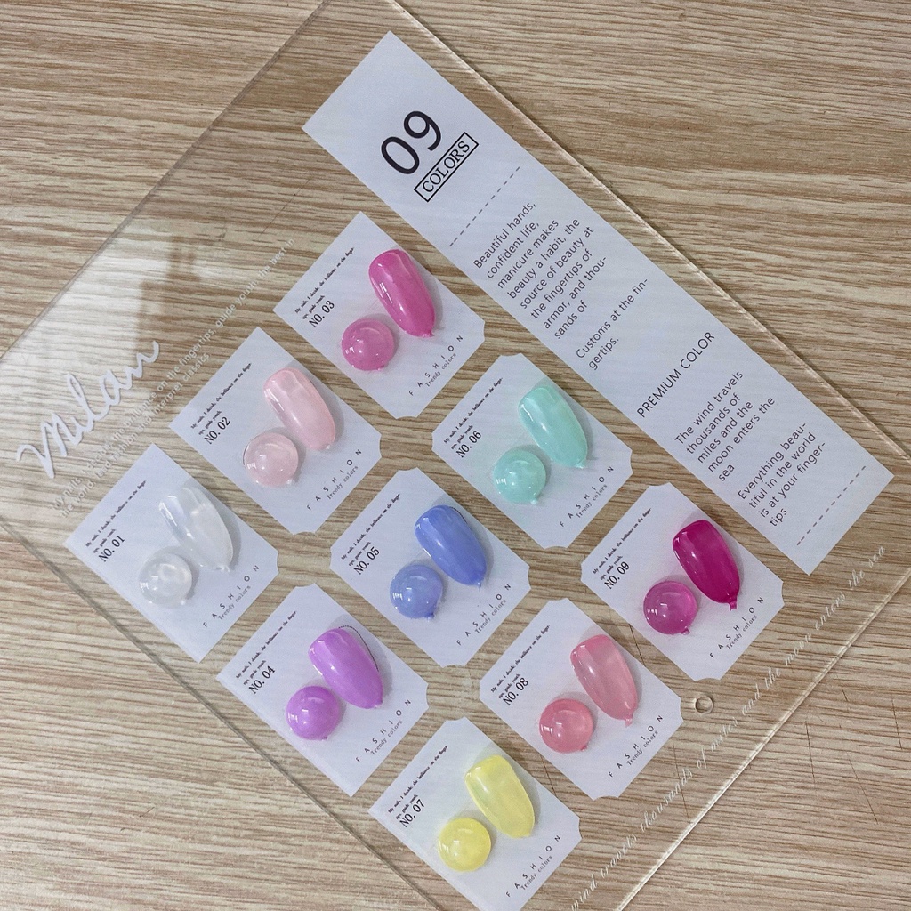 [01] Set sơn gel thạch 9 màu Very Good Nail chính hãng 15ml + tặng kèm bảng màu