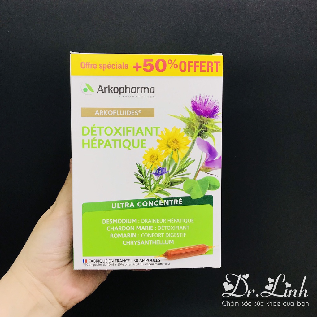 Hỗ trợ thải độc gan của Akorpharma Pháp (hộp limited 30 ống)