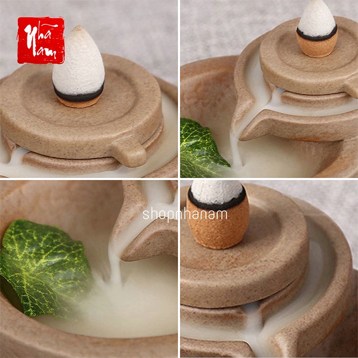 [Bán sỉ] Thác khói trầm hương để bàn thác cối xay TKSP_26 tặng 1 nụ trầm