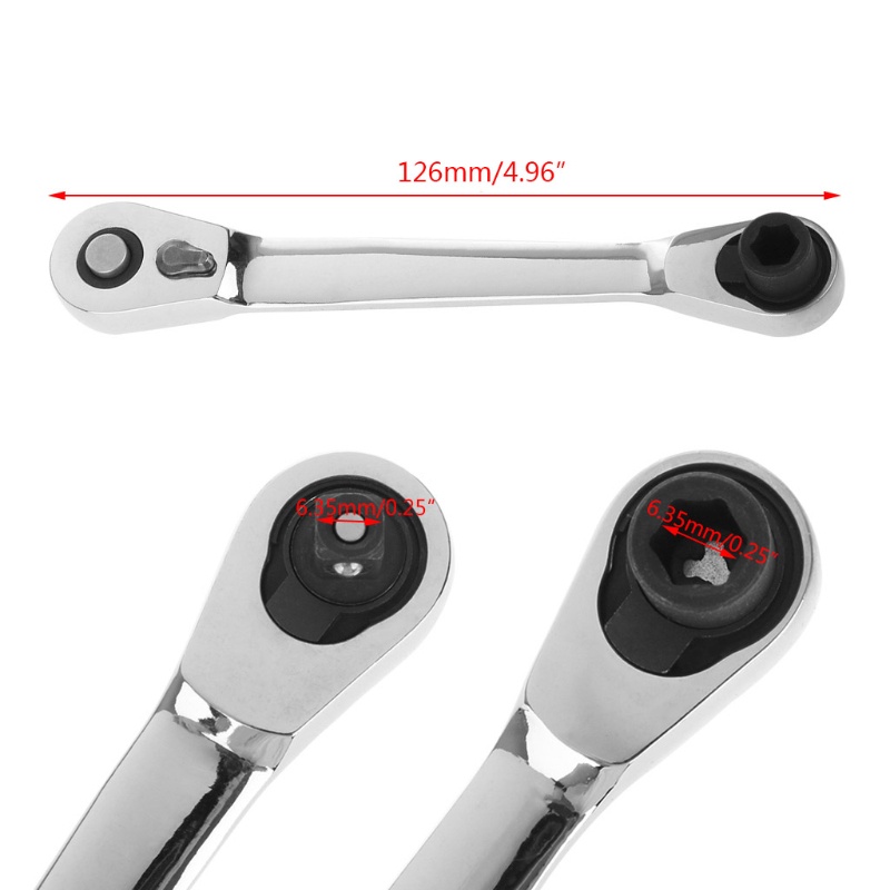 Cờ lê vặn ốc vít hai đầu vuông 1/4&quot; 72 răng