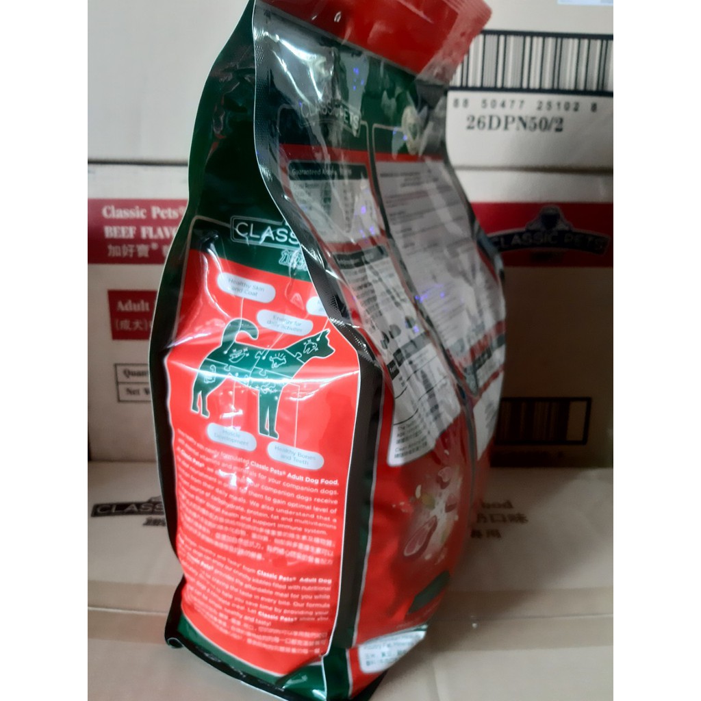 THỨC ĂN HẠT CHO CHÓ TRƯỞNG THÀNH Classic Pets Adult Dog Hương vị Bò Túi 2kg Xuất xứ Thái Lan