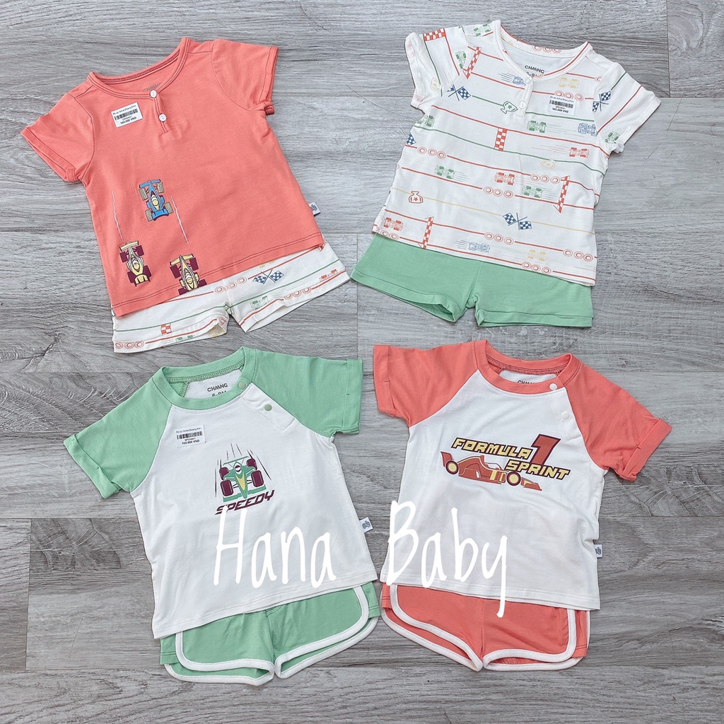 Bộ cộc tay họa tiết Chaang cho bé từ 6 tháng- 5 tuổi