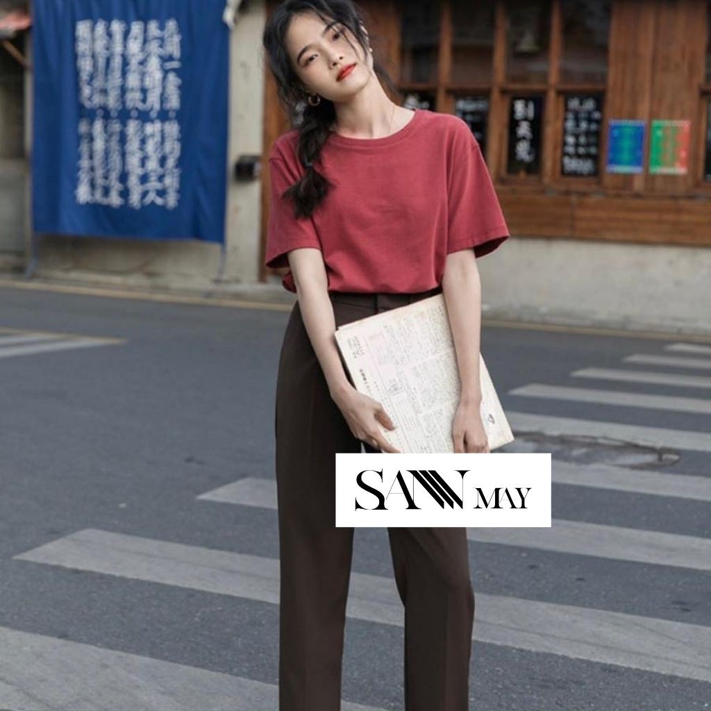 Áo Thun Trơn Nữ Unisex Form Rộng SANMAY Áo Phông Nam Đẹp Tay Lỡ Hàn Quốc, Chất Tici Thun Lạnh Cao Cấp,Trắng Đen AO008 | BigBuy360 - bigbuy360.vn